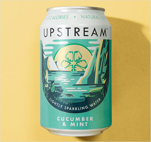 New 'Upstream' Sparkling Water Gets Branded by Robot Food - Logo ...